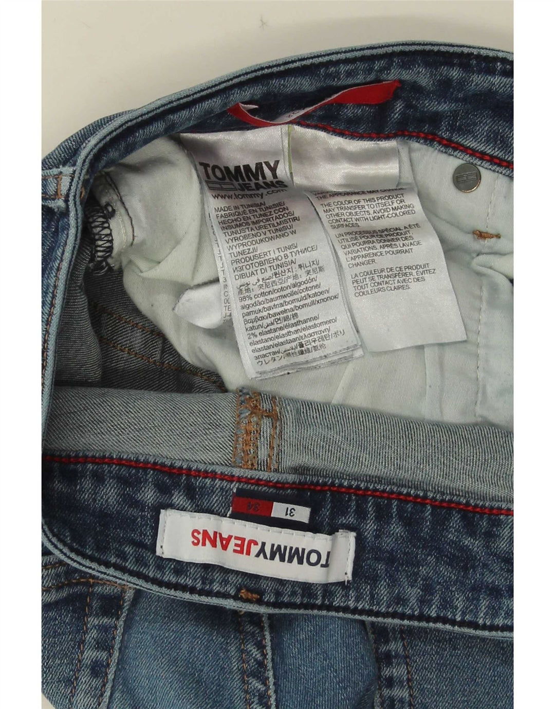 Tommy Hilfiger Herre Slim Jeans W31 L32 Blå Bomuld