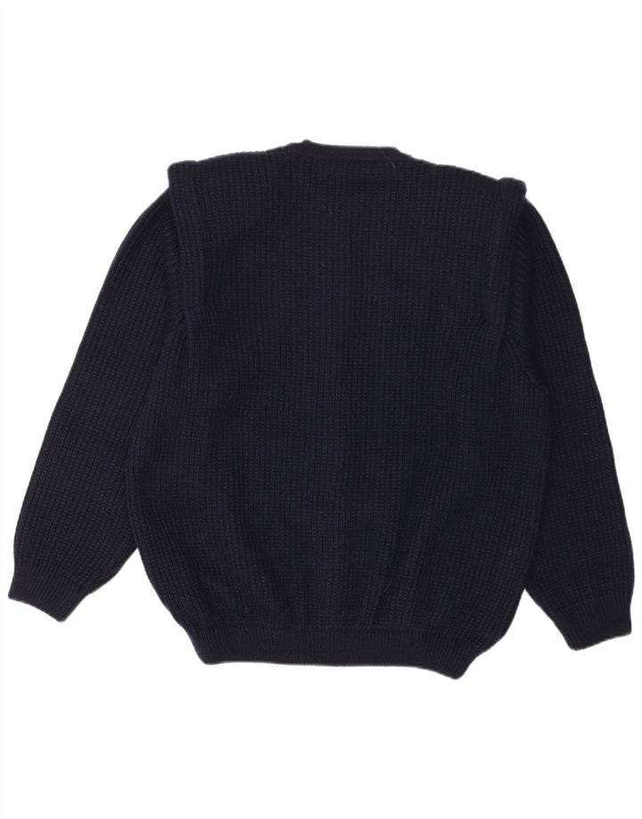 Vintage herre cardigan sweater Stor marineblå uld