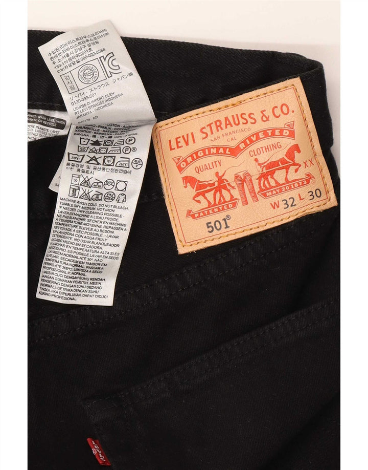 Levi's Herre 501 lige jeans W32 L30 sort bomuld