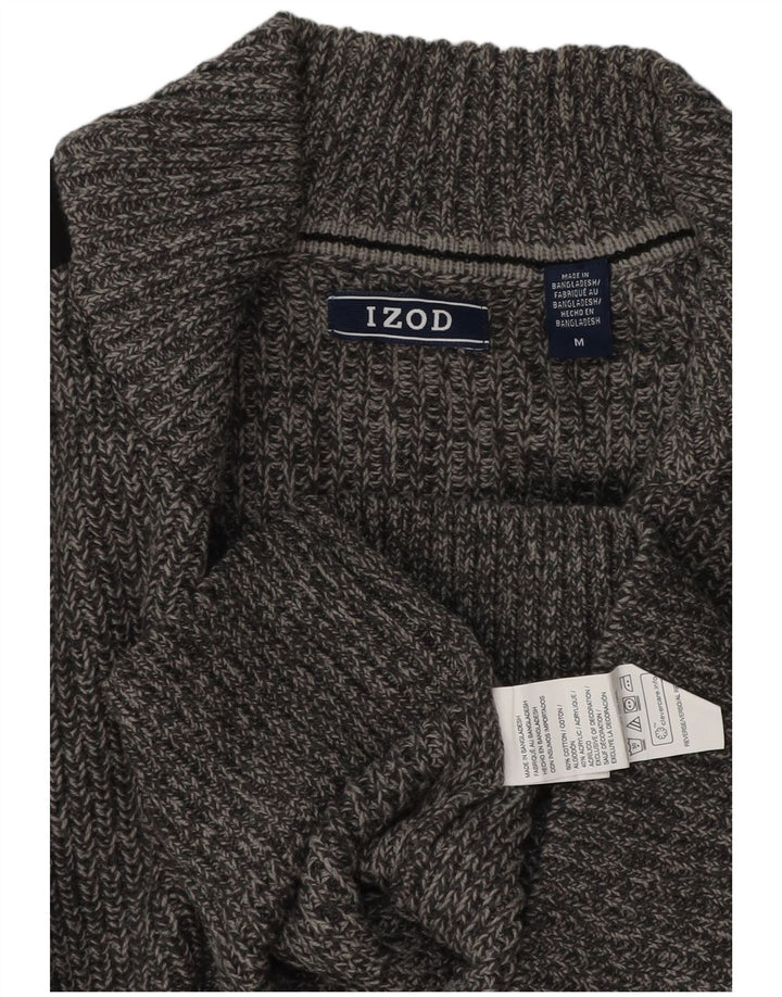 IZOD Herre cardigan sweater Medium Grey Colourblock Bomuld