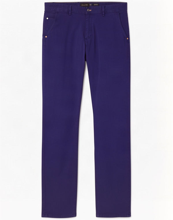 Massimo Dutti Mens Casual Fit Chino Trousers EU 44 Large W34 L33 Navy Blue