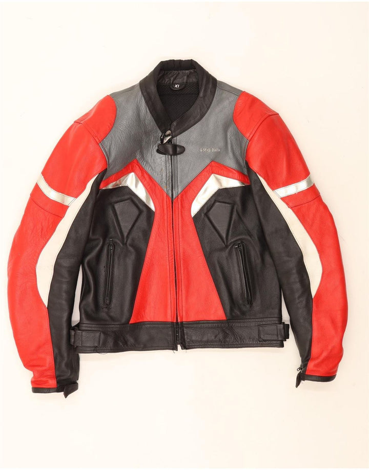 Vintage Herre Motorstyle Racer Jacket UK 42 XL Flerfarvet Colourblock