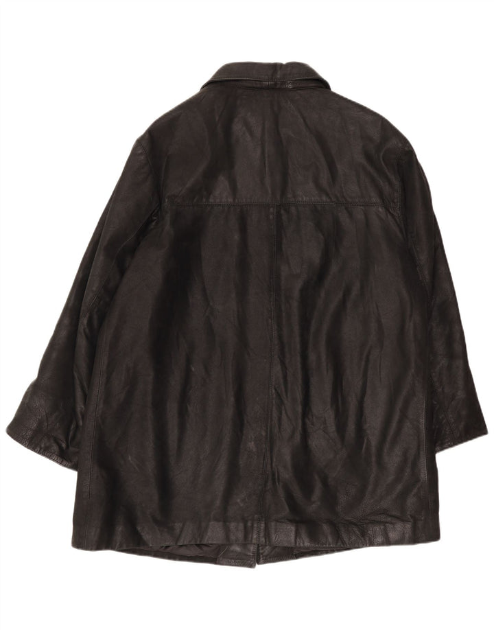 Vintage oversized læderfrakke til kvinder IT 46 Large Black