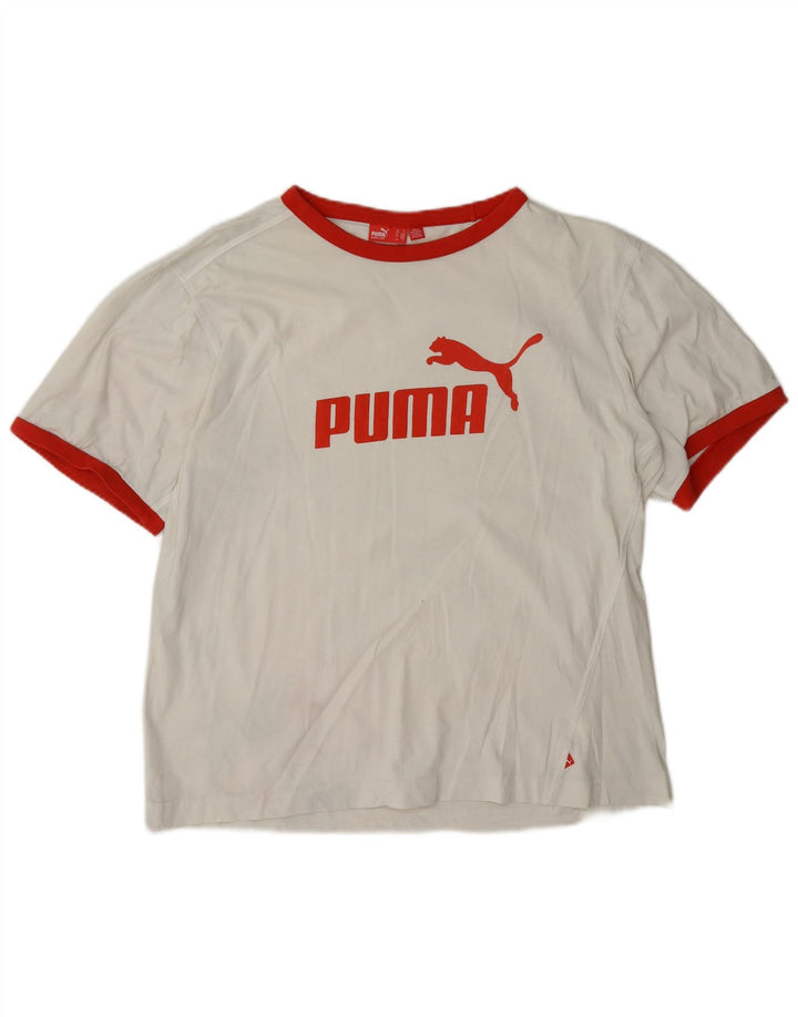 Puma Herre grafisk T-shirt Top Medium White Colourblock