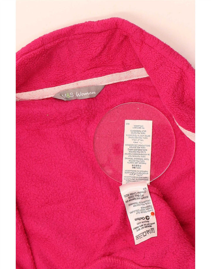 Marks & Spencer Fleecejakke til kvinder UK 16 Large Pink Polyester