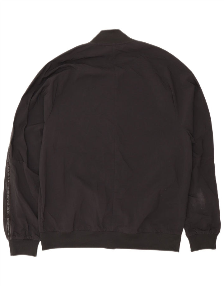 Adidas Herre Graphic Bomber Jacket UK 38 Medium Sort Nylon