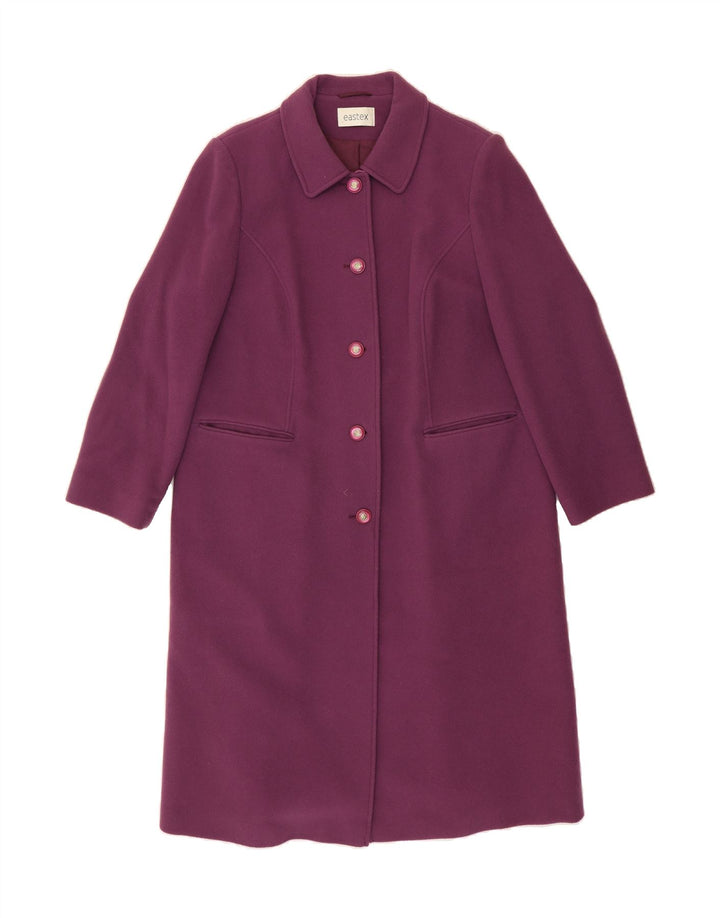 EASTEX Womens Overcoat UK 20 2XL Maroon Lambswool Vintage Eastex and Second-Hand Eastex from Messina Hembry 