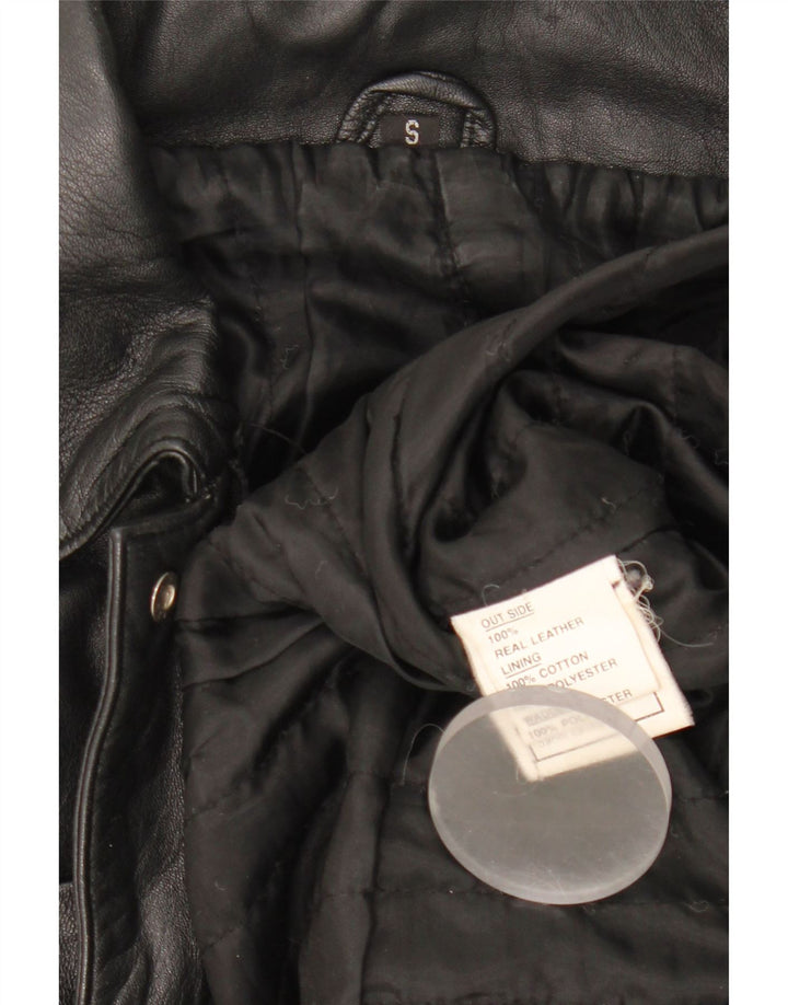 Vintage læderjakke til kvinder UK 10 Small Black