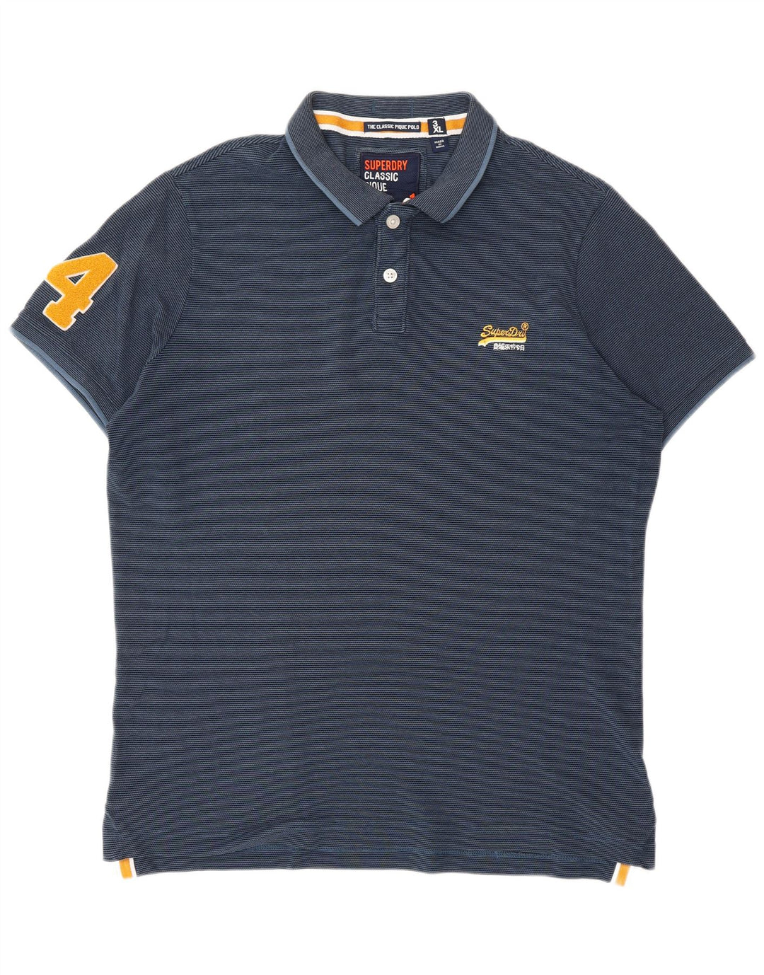 SUPERDRY Herre Den klassiske polo grafisk poloskjorte 3XL marineblå nålestribe