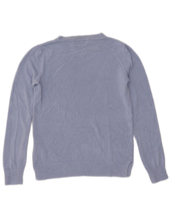 Marks & Spencer Dame Boat Neck Jumper Sweater UK 8 Small Blue Acryl