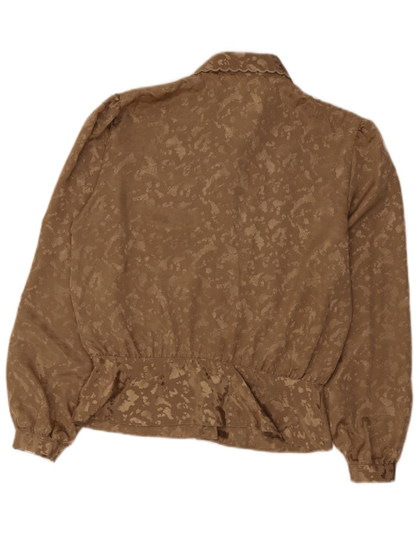 Vintage kvinders abstrakt mønster skjorte bluse IT 44 Medium Brown Tie Dye