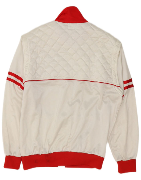 Vintage Herre grafisk træningsdragt Topjakke IT 48 Medium White Colourblock