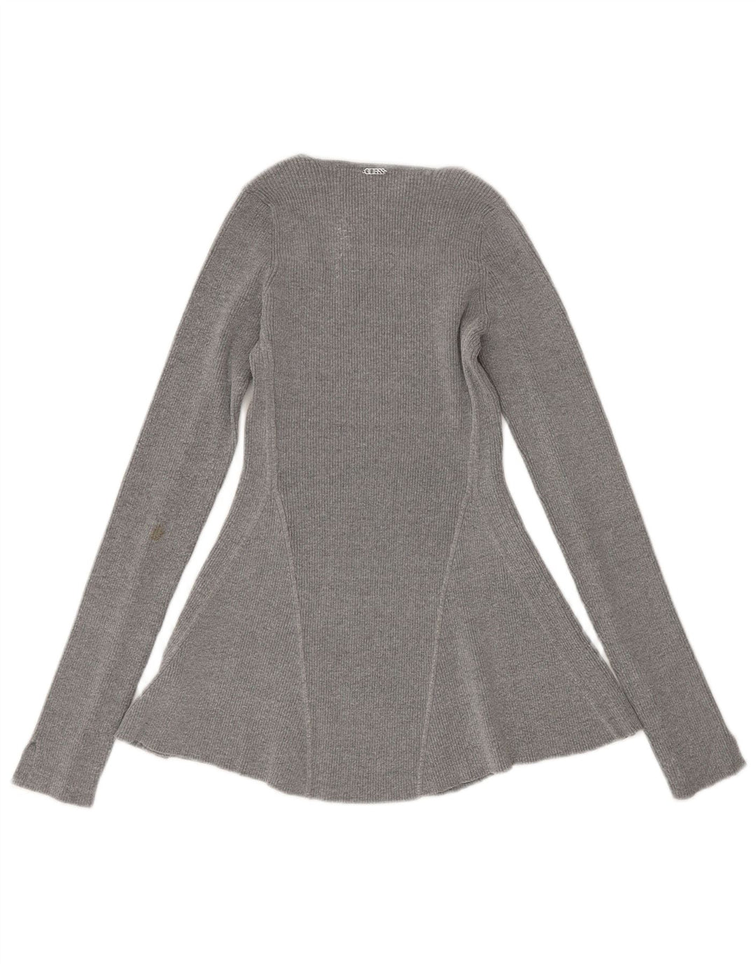 Guess langærmet damebluse top UK 6 XS grå viskose