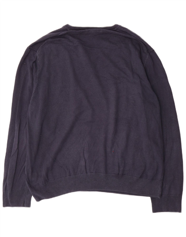 Marks & Spencer Herre V-hals sweater 2XL marineblå bomuld