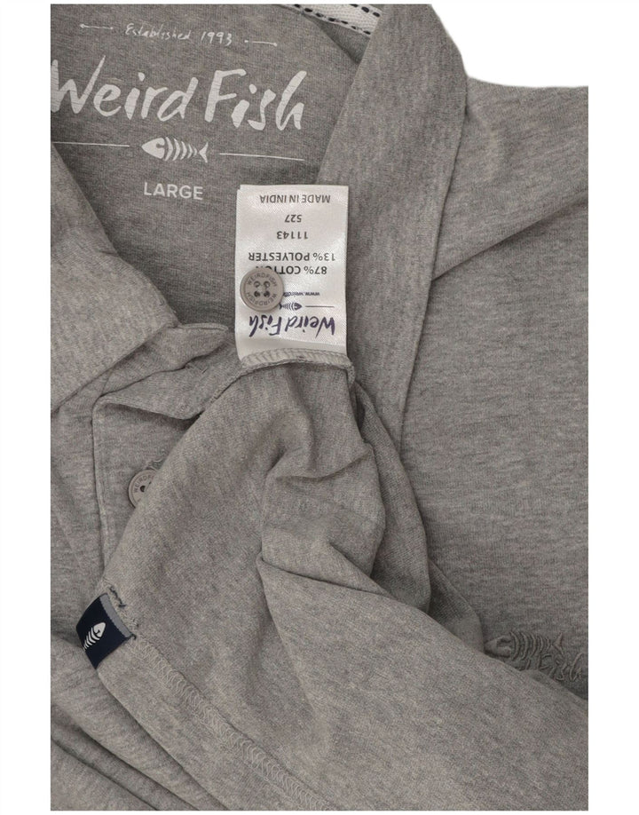 Weird Fish Herre Polo Shirt Stor Grå Bomuld
