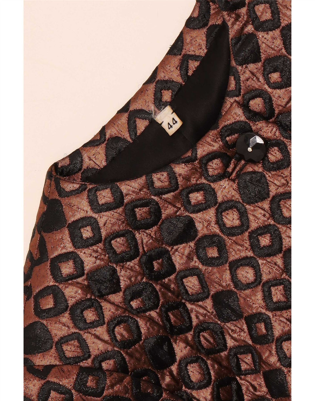 Vintage dame 6-knaps blazerjakke IT 44 Medium Brun Geometrisk