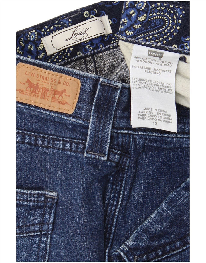 LEVI'S Dame Capri Jeans US 12 Large W32 L20 Marineblå Bomuld