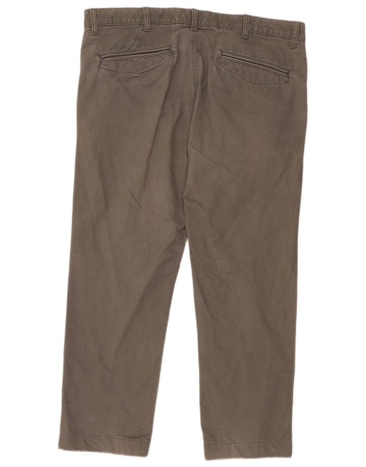 Marks & Spencer Straight Chino-bukser til mænd W38 L29 Grå bomuld