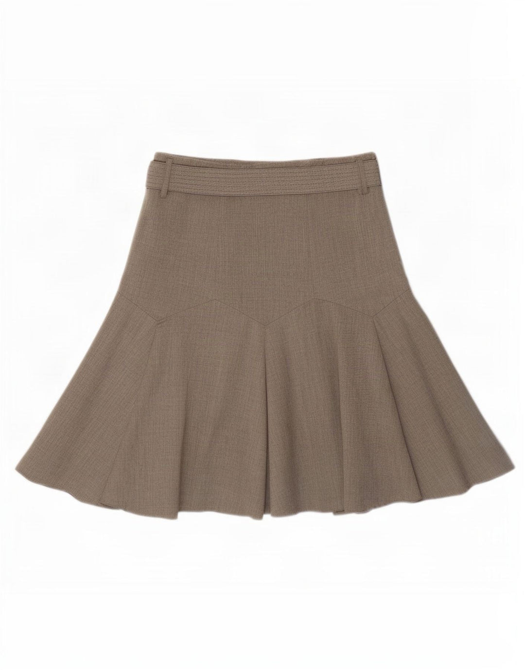 Marks & Spencer Womens Flared Skirt UK 12 Medium W30 Beige Polyester