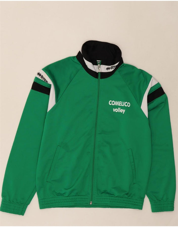 ERREA Mens Graphic Tracksuit Top Jacket Small Green Colourblock Polyester Vintage Errea and Second-Hand Errea from Messina Hembry 