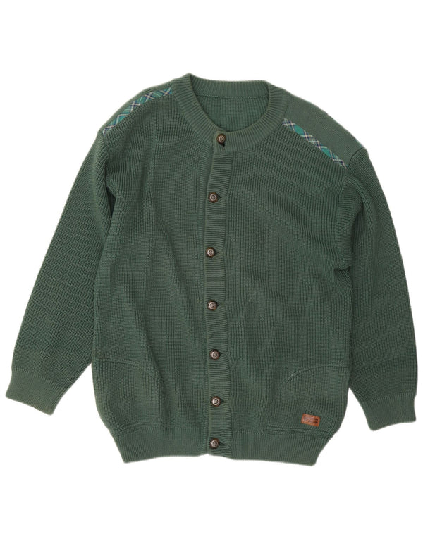 Vintage Herre Loose Fit Cardigan Sweater IT 50 Medium Green Virgin Wool