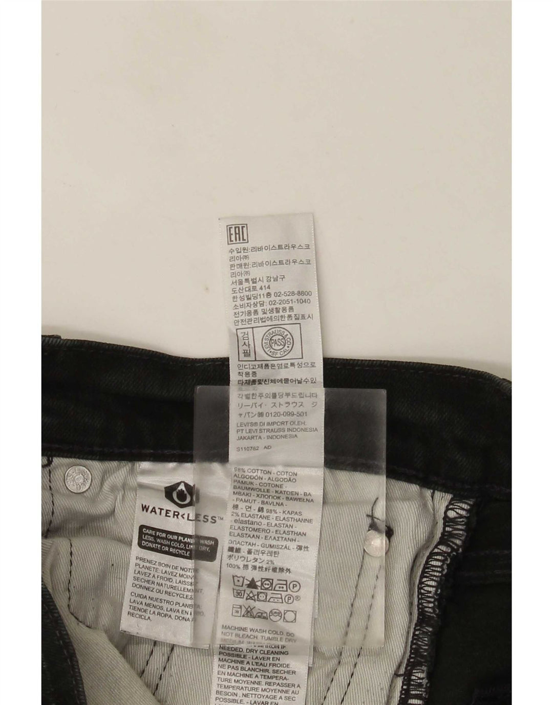 Levi's Slim Jeans til mænd W30 L32 sort bomuld