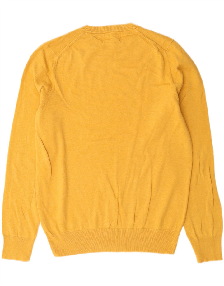Marks & Spencer Herre sweater med rund hals, medium gul bomuld