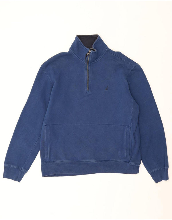 Nautica sweatshirt med lynlås til mænd, medium marineblå bomuld