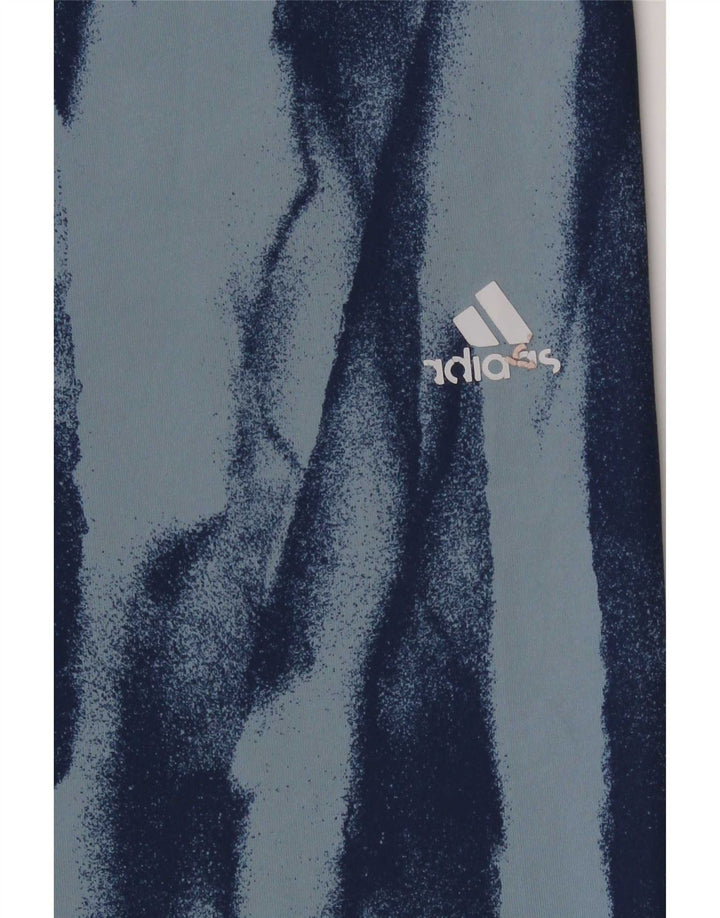 Adidas Womens Climalite abstrakt mønster Leggings UK 16/18 Large Blue