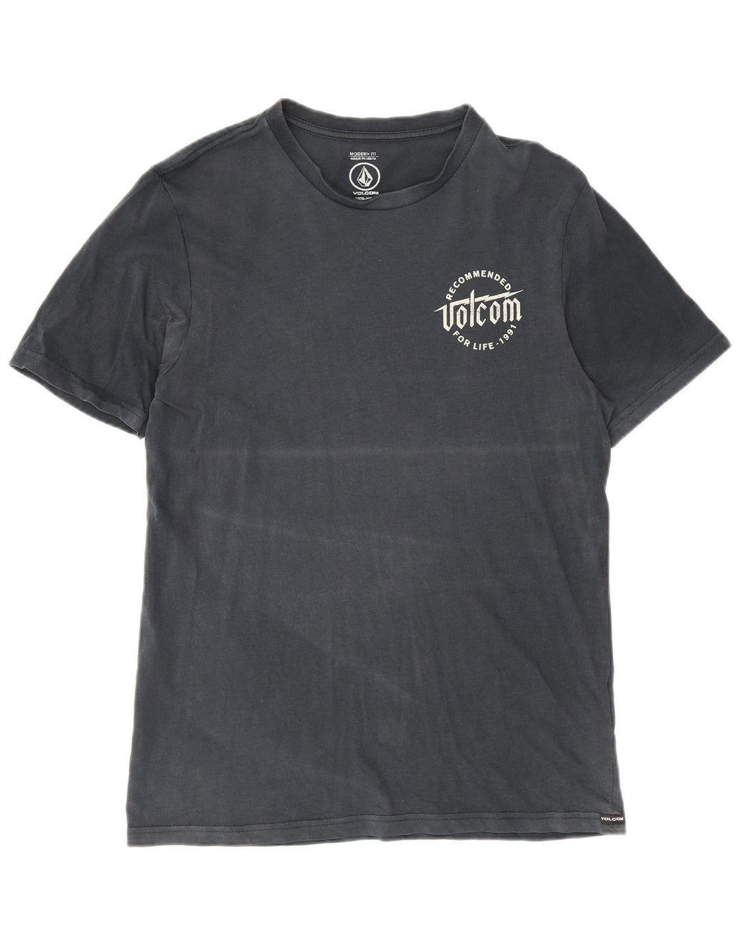Volcom Herre Modern Fit Grafisk T-Shirt Top Lille Marineblå Bomuld