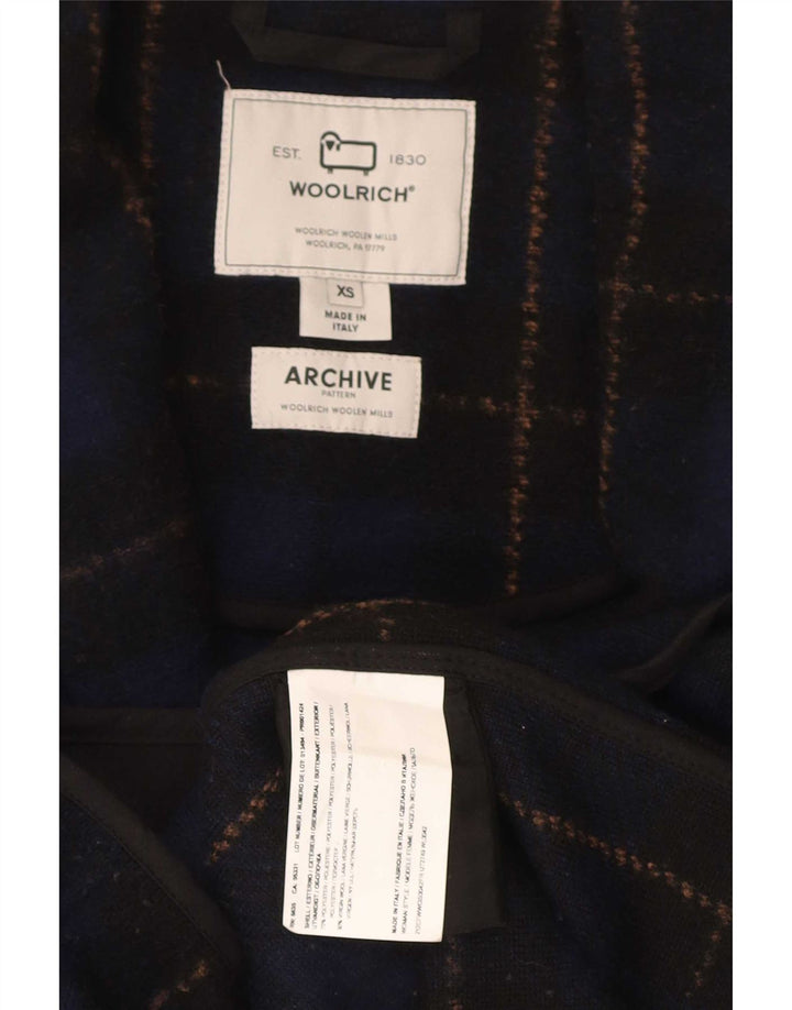 Woolrich Dame Oversized Overfrakke UK 6 XS Navy Blue Ternet polyester