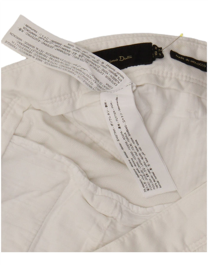 Massimo Dutti Herre Chino Shorts EU 46 XL W38 Hvid Bomuld