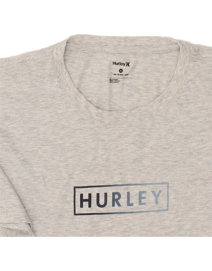 HURLEY Mens Graphic T-Shirt Top XL Grey Cotton Vintage Hurley and Second-Hand Hurley from Messina Hembry 