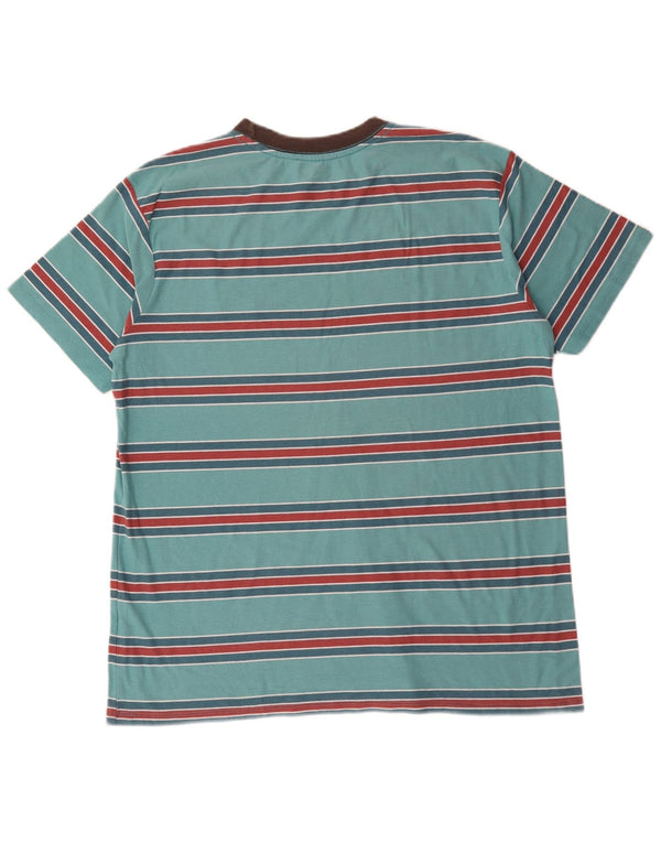 Billabong herre T-shirt top XL turkis stribet bomuld