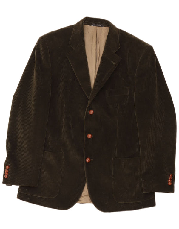 Vintage herre 3-knaps fløjlsjakke blazerjakke IT 54 2XL Khaki Viscose