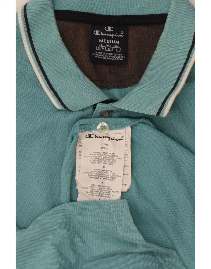 Champion herre poloshirt mellemblå stribet bomuld