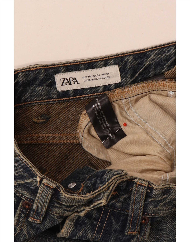 Zara Herre Distressed Tapered Jeans EU 40 Medium W31 L27 Blå Bomuld