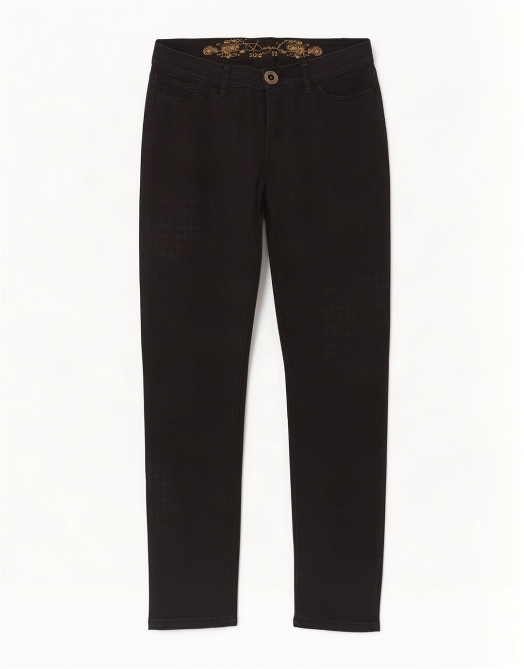Desigual Dame Skinny Jeans W32 L32 Sort Houndstooth