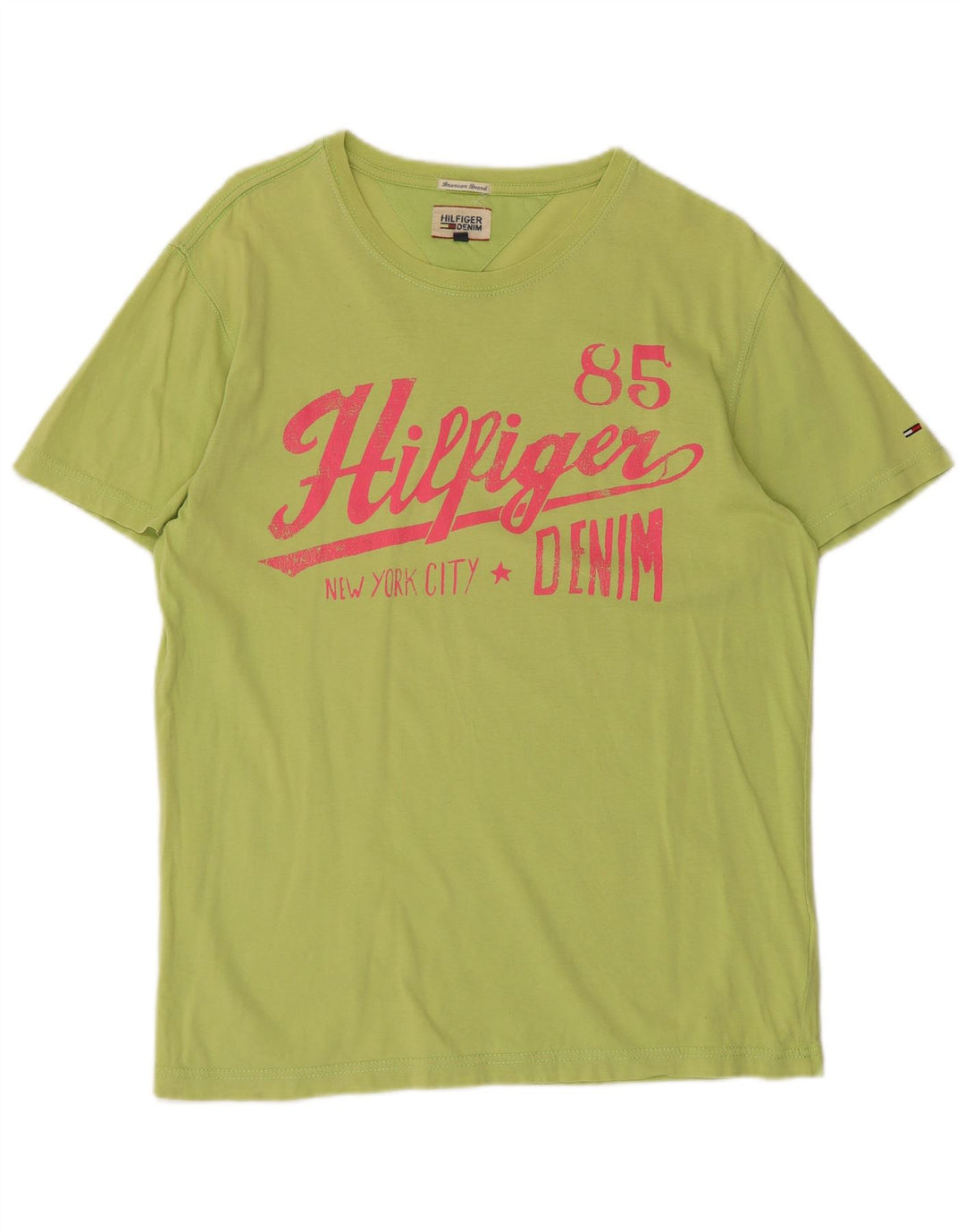TOMMY HILFIGER Herre grafisk T-shirt top mellemgrøn bomuld