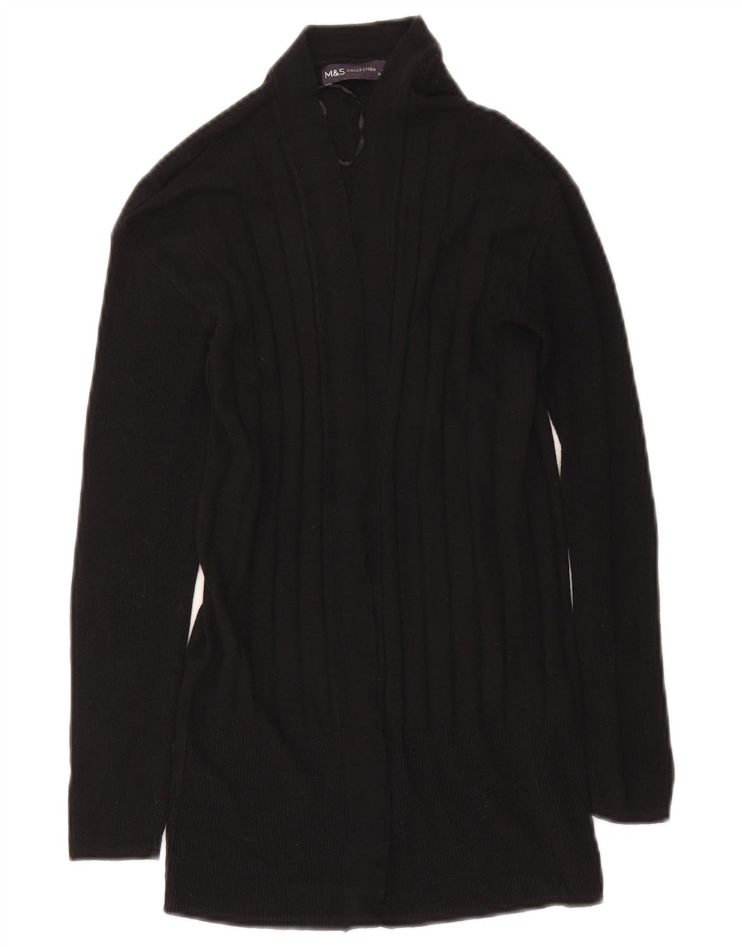 Marks & Spencer Womens Open Cardigan Sweater UK 6 XS Black Viscose