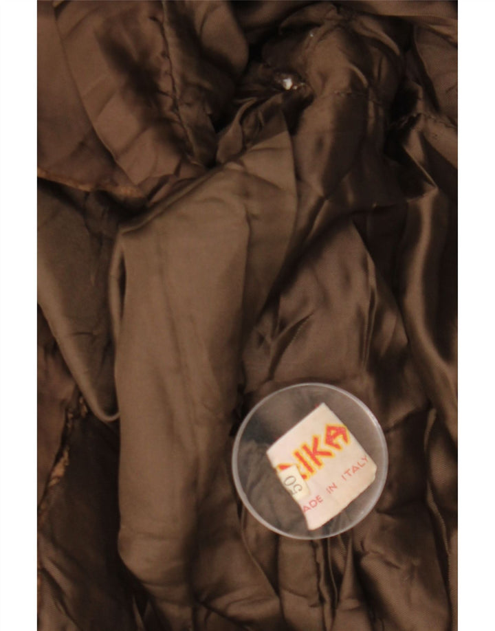 VINTAGE Military Læderjakke til mænd IT 50 Stor Brun