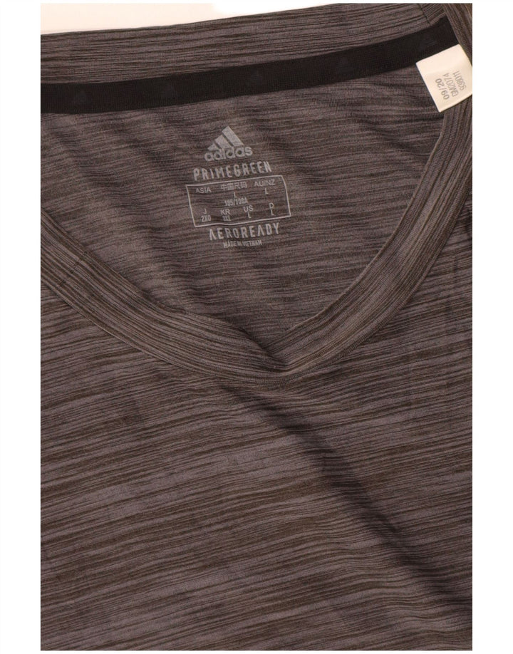 Adidas Herre Aeroready T-Shirt Top Stor Grå Flecked Polyester