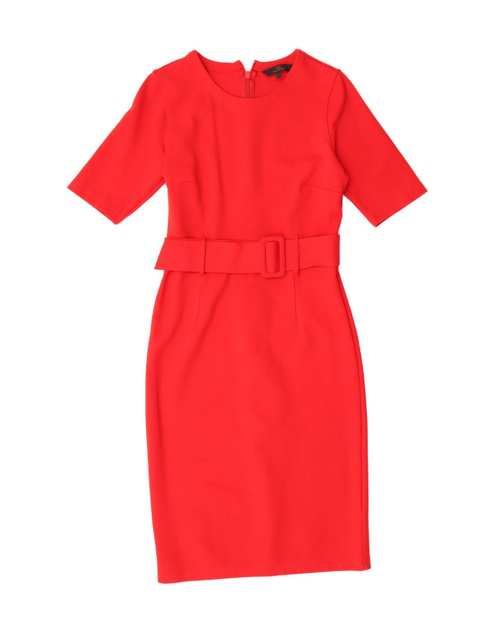 NEXT Womens Basic Dress UK 10 Small Red Viscose Vintage Next and Second-Hand Next from Messina Hembry 