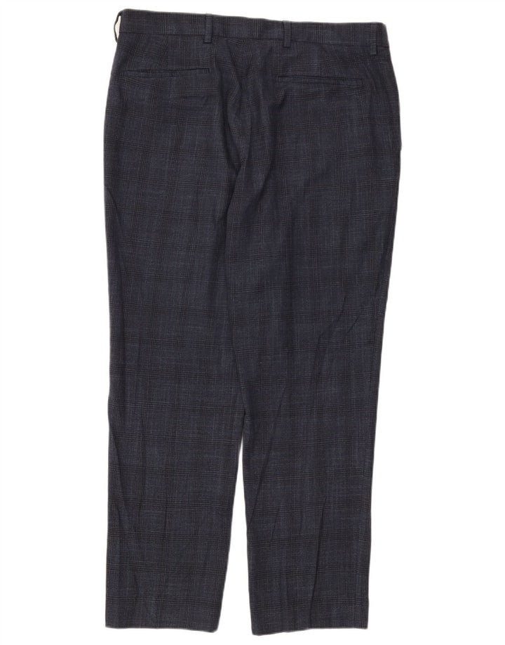 Marks & Spencer Chinobukser til mænd W34 L29 Marineblå Houndstooth