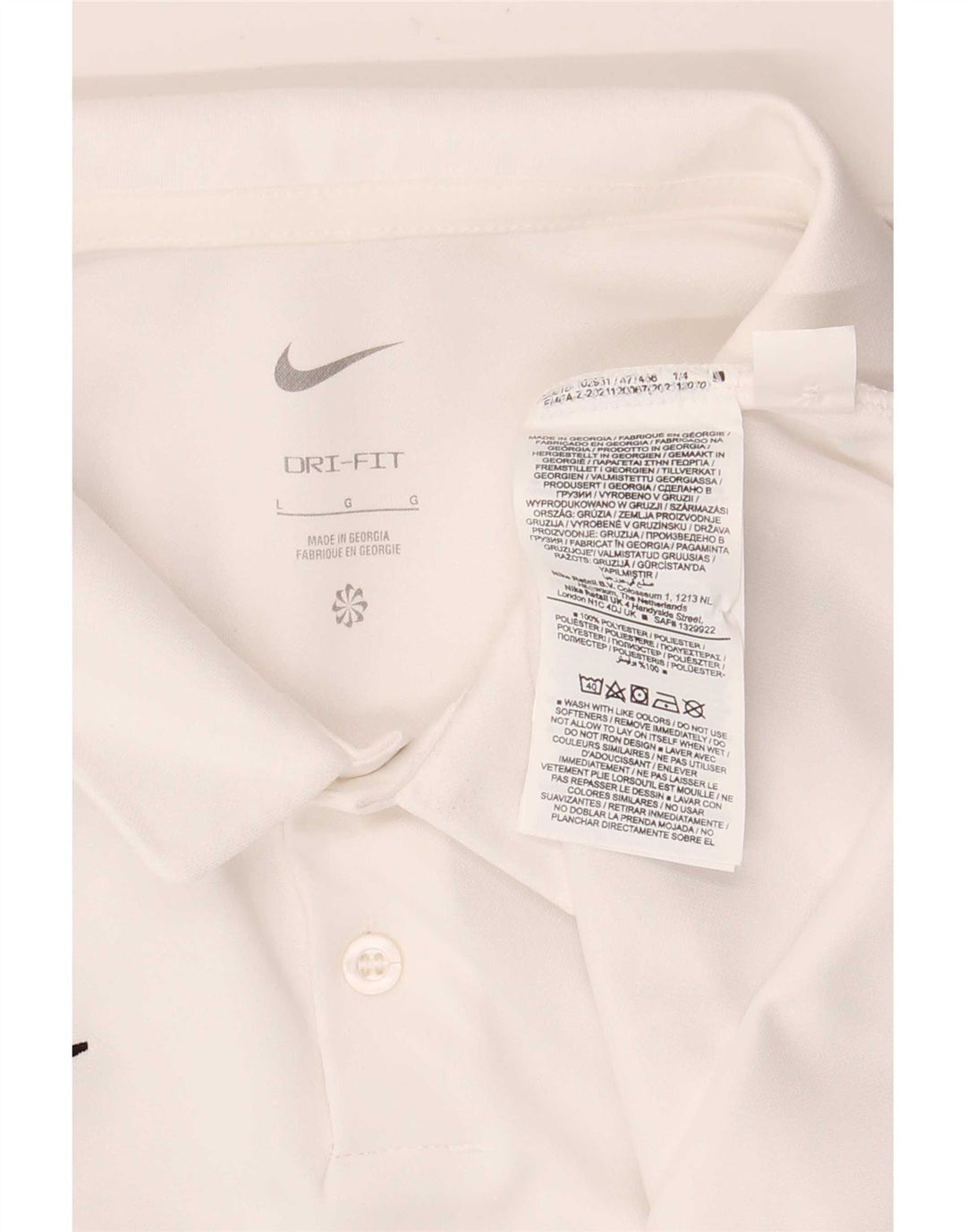 Nike Herre Dri Fit Polo Shirt Stor hvid polyester