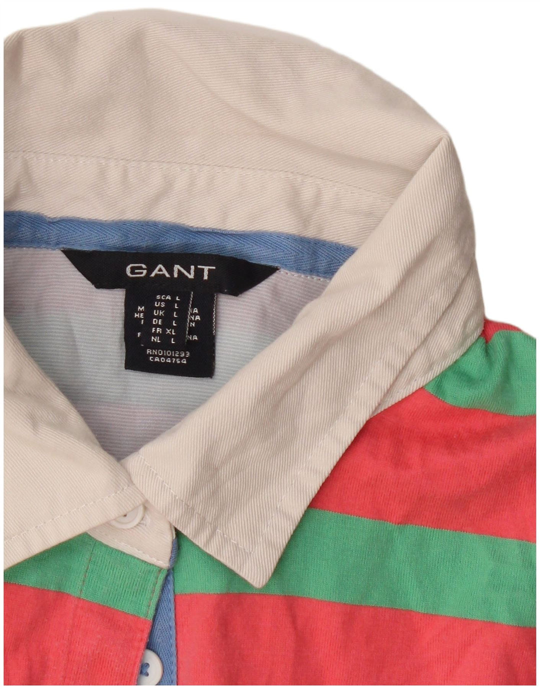 Gant Rugby Polo Shirt til kvinder UK 14 Stor rødstribet bomuld