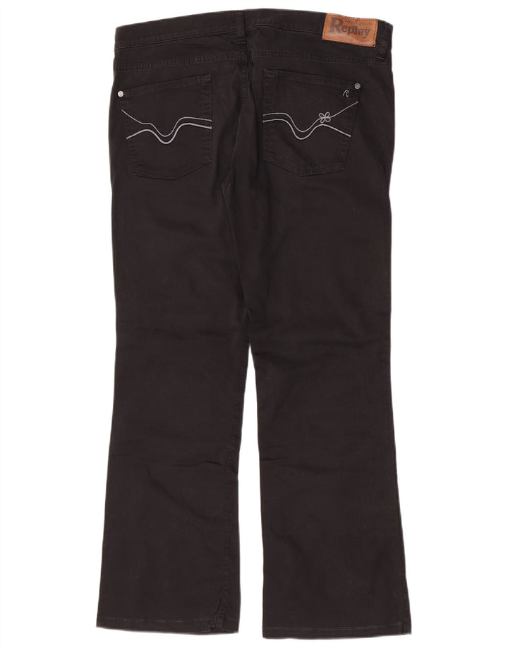Replay Dame Bootcut Casual Bukser W33 L29 Sort Bomuld