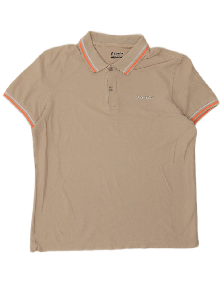Lotto Herre Polo Shirt Stor Beige Bomuld