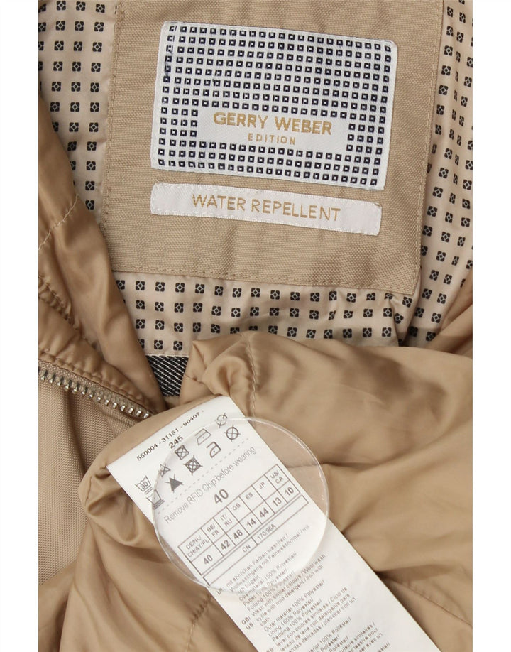 Gerry Weber Dame Regnfrakke med hætte UK 14 Stor Beige Polyester