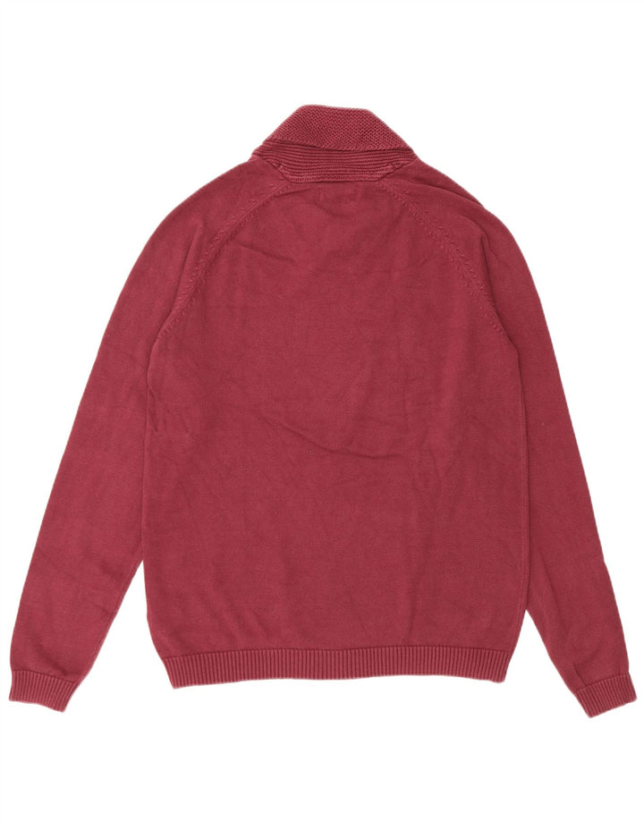JACK & JONES Herre Shawl Neck Jumper Sweater Medium Bourgogne Bomuld